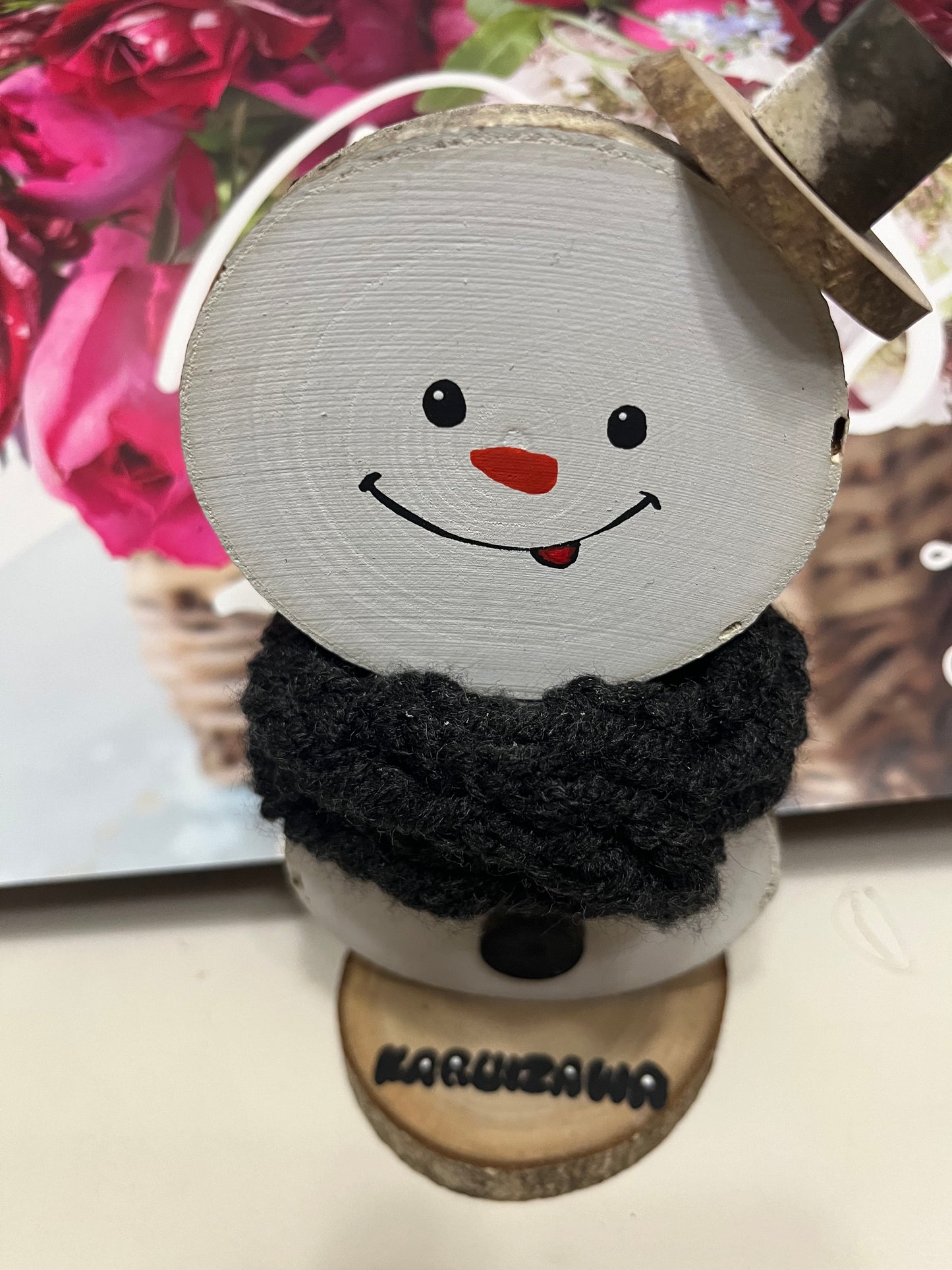 雪だるま L 黒いマフラー